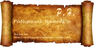 Podlyeszni Hasszán névjegykártya